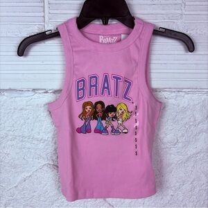 NWT BRATZ dolls pink cotton stretch cropped top size small